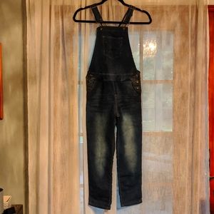HUDSON SOFT DENIM WASHED OUT OVERALLS GIRLS MEDIUM